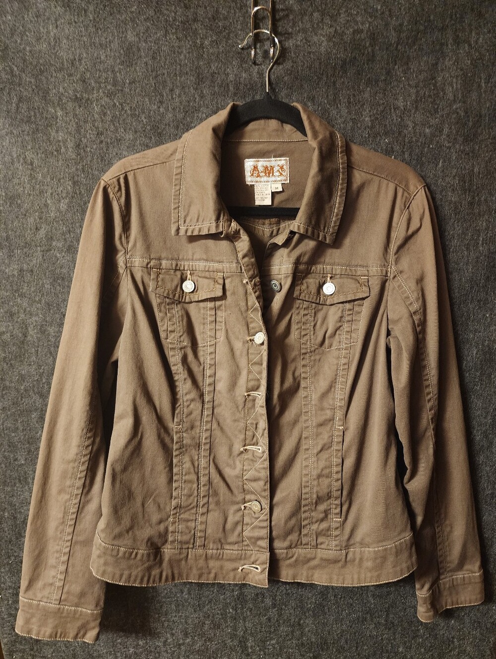AMX Jacket, Cotton, Brownish, Woman's Size M/Utility/Vintage,Y2K ERA "Very Cool"